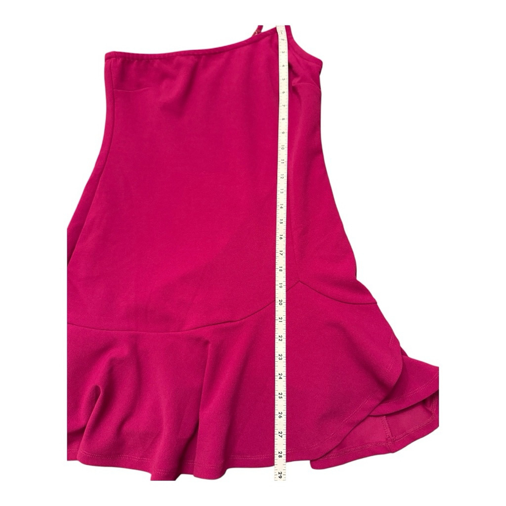 Lulus Glamour Goals Magenta One-Shoulder Trumpet Hem Mini Dress Size M - Picture 9 of 11